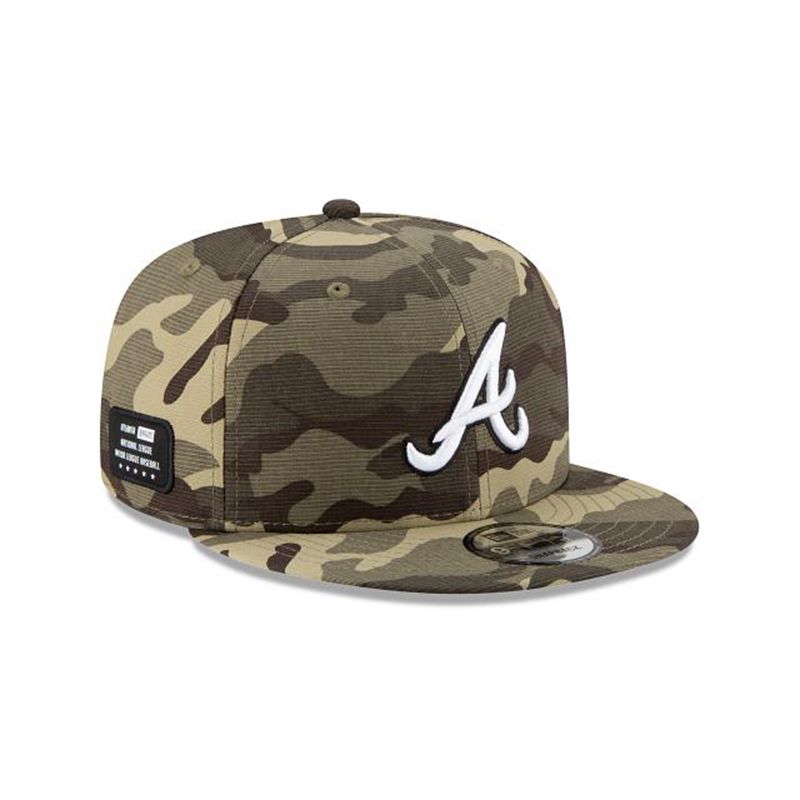 MLB Atlanta Braves Armed Forces Weekend 9Fifty Snapback (SAO1542) - Green New Era Caps